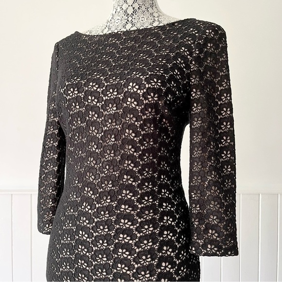 Diane von Furstenberg Sarita Acorn Black Lace Cocktail Dress Size S - Picture 5 of 15